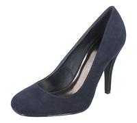 Ladies Anne Michelle High Heeled Slip On Evening/Formal Shoes F9757 Navy Microfibre Size 4
