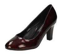 Ladies Anne Michelle Patent Court Shoes F9950 - Burgundy Synthetic Crinkle Patent - UK Size 3 - EU Size 36 - US Size 5