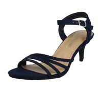 Ladies Anne Michelle Wide Fit Evening Sandals F6042 - Navy Microfibre - UK Size 3 - EU Size 36 - US Size 5