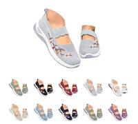 Ladies Arch Support Trainers Trainers for Women Wide Fit Wedge Walking Sneakers Casual Fashion Non Slip Walking Shoes Lightweight Low Top Slip on Orthopedic Shoes for Women UK Wide fit Grey 5