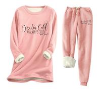 Ladies' Autumn And Winter Comfortable YES I'm COLD. ME 24:7 Printed And Thick Slim Fit Bottom Shirt Warm Set (10) Formal Dresses Midi Length