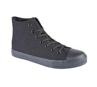 Ladies Baltimore/Academy Low Top Hi Top Canvas Toe Cap Lace Up Pumps Plimsoll All Star Trainers Casual Shoes Black Size 3-8 (Size 7)