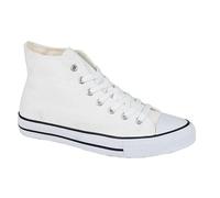 Ladies Baltimore/Academy Low Top Hi Top Canvas Toe Cap Lace Up Pumps Plimsoll All Star Trainers Casual Shoes White Size 3-8 (Size 4)