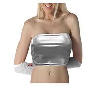 Ladies Bandeau Strapless Wet Look Boob Tube Bra Womens Shiny Party Wear Crop Top Bra Silver
