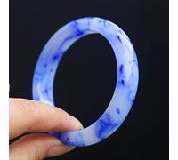 Ladies Bangles, 56-62mm Elegant Women's Classcial Jade Bangle Bracelet, Natural Blue Hand Jade Chain Bracelets, Handcrafted Girls' Jewelry with Box,62mm
