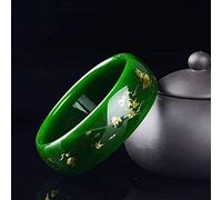 Ladies Bangles, Chinese Classcial Green Dragon and Phoenix Jade Bangle, Jewelry Natural Jadeite Jade Bracelets with Box, 56-64mm,Green-62-64mm