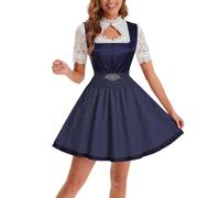 Ladies Bavarian Beer Girl - Oktoberfest Fancy Dress Costume - Brown/Green - Womens Beer German Maid Wench, Adult Dress Up Costumes, Fancy Dress Beer Outfit, Traditional Dirndl Dress