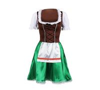Ladies Bavarian Beer Girl - XLarge - Oktoberfest Fancy Dress Costume - Brown/Green - Womens Beer German Maid Wench
