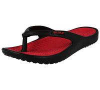 Ladies Beach Eva Toe Post Flip Flop Surf Sandals New Summer Flat Beach Shoe (7 UK, Black/red)