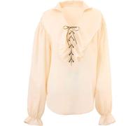 Ladies Beige Pirate Renaissance Shirt Fancy Dress Costume