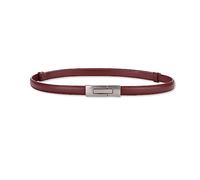 Ladies Belts,Women Skinny Leather Belt Simple Solid Color Vintage Metal Interlock Buckle Adjustable Thin Waist Belt Slim Belt Decoration Waistband For Dresses Jeans Pants Coat ( Color : Burgundy/Silve