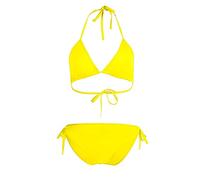 Ladies Bikini Sets Size 6-8, Push Up Bikini Set with Brief, Drawstring Side Women's Bikini Set Sexy Lace up Triangle Bikini 40th Birthday Gifts for Women March Birthstone Gifts Yellow