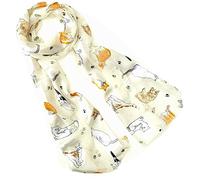 Ladies Black & Cream Cat Themed Fashion Scarf