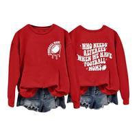 Ladies Black Hoodie Off+Shoulder+Womens+Jumper Women's Funny Who Needs Referees When We Have Football Moms Sweatshirt Womens Costumes Halloween Ladies Neck Jumpers (Red, M)
