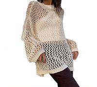 Ladies Black Jumpers Women Hollow Out Oversized Sweater Long Sleeve Printing Punk Sweaters Ripped Knitted Goth Top Streetwear Xmas Jumpers for Women UK Plus Size Deals Knitted Sweater Women