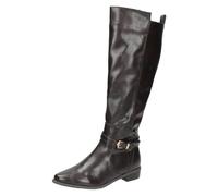 Ladies Black Microfibre Or Brown PU Knee Length Zip Boots from Spot On F5R0308