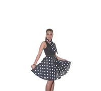 Ladies Black,RED,Pink Polka DOT Rock N ROLL Poodle Skirt 50's Fancy Dress UK Size 8-14 (Inch 18) (Large/X-Large, Black White)