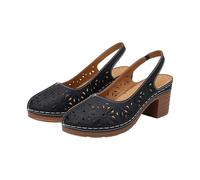 Ladies Black Sandals Women's Ethnic Style Chunky Heel Sandals Hollow Out Cutout Toe Back Strap High Heels Adjustable Buckle Closure Comfortable Summer Dress Shoes for Casual & Women'S Shoes (Black, 6)