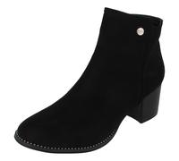 Ladies Black Spot On Microfibre Ankle Fashion Boots : F5R0929