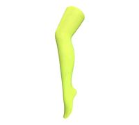 Ladies Black White Red Yellow Blue Green Orange Yellow Opaque Coloured Neon 1980s Fancy Dress Halloween Dance Tights (One Size, Neon Yellow)