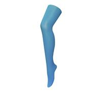 Ladies Black White Red Yellow Blue Green Orange Yellow Opaque Coloured Neon 1980s Fancy Dress Halloween Dance Tights (One Size, Neon Aqua Blue)
