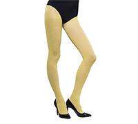 Ladies Black White Red Yellow Blue Green Orange Yellow Opaque Coloured Neon 1980s Fancy Dress Halloween Dance Tights (Yellow)