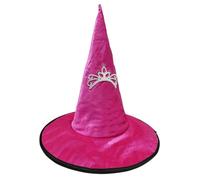 Ladies Black Witch Hat - Halloween Day of the Dead Corpse Bride - Adults Pointy Witch Hat - Fancy Dress Carnival Accessories - Women's Witch or Wizards Outfit
