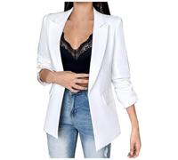 Ladies Blazer Jackets Coatigans - Women's Winter Jacket Solid Long Sleeve Open Front Cardigan For Sophisticated Style (White XXL)