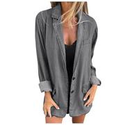 Ladies Blazer Jackets Long Sleeve - Plus Size Denim Jackets Women - Blazer SummerCardigans Long Lightweight Summer Jacket Oversized Denimjackets Distressed Denimjacket Cardigans Suitjackets Size 16