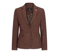 Ladies Blazer Tweed Herringbone Wool Classic Smart Casual Vintage Rust Brown - Camel 10
