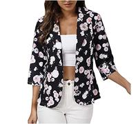 Ladies Blazers UK Long Sleeved Ladies Summer Jackets Floral Printed Women's Suits & Blazers Lightweight Jacket Women Business Ladies Casual Jackets Cardigan Blazer Work Office