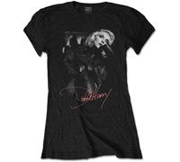 DEBBIE HARRY T Shirt Leather Girl Blondie Logo Official Womens Skinny Fit Black L