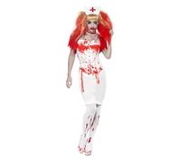 Halloween Ladies Zombie Nurse With Free Stockings Costume