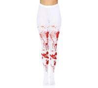 Ladies Blood Splatter Tights for Womens Halloween Costumes - One Size White Bloody Tights Women Halloween Accessories Adult - Bloody Accessories for Horror Fancy Dress
