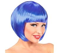 Ladies Blue Bob Wig With Fringe Sexy Gay Pride Hen Do Fancy Dress Accessory