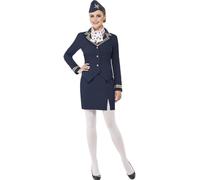 Ladies Blue Flight Attendant Costume