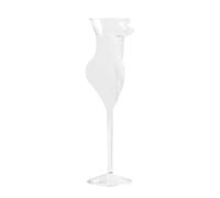 Ladies' Body Shape Glass Beer Novel Wine Tall Cup Drinking Sexy Drink Suitable for Home Bars Birthday Large (White, 23.5x5.7x6.5cm)
