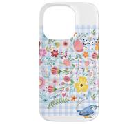 LADIES BOHO FLORAL WATERCOLOR BOTANICAL FLOWER BLUETIT BIRD Case for iPhone 14 Pro