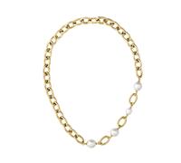 Ladies BOSS Leah Yellow Gold IP Baroque Pearl Necklace