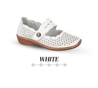 Boulevard L641G-4 Womens Leather Shoe White Size 4