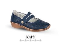 Boulevard L641C-6 Womens Leather Shoe Navy Size 6
