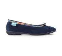 Ladies Bow Navy Pump Slipper 8 Blue
