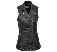 Ladies Brando Waistcoat White Punk Biker Style Motorcycle Leather Jacket