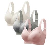 Ladies Bras Full Support Jellywire Wireless Bra 32A - Wireless Bras For Women Comfort Bras Pregnancy Breastfeeding Bra - For Large Bust - Solid W Shape Support