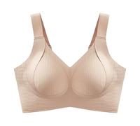 Ladies Bras Non Wired Full Support Plus Size Non Wired Bras for Women UK Padded Adjustable SportsBras ComfyBras with Support Softbras Breasts Full CupBras with Wide Straps Breast Reduction Bra Beige