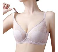 Ladies Bras,Wireless Bra,French Plus Size Seamless Comfort Bra Wireless Support Side Coverage Pure Desire Underwear (Purple, 40)