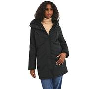 Ladies Brave Soul Fishtail Fur Lined Parka Coat Placket Detail & Waist Adjuster (L, Black)