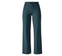 Ladies Breathable High Waist Stretch Loose Casual Pocket Wide Leg Running Fitness Yoga Bottom Pants (Blue, L)