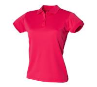 Ladies Breathable Polo Henbury Womens Coolplus Wicking Short Sleeve Sports Shirt