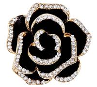 Ladies Brooches Vintage Rhinestone Rose Flower - Brooch Fashion Crystal Flowers Broach Pin Plant Elegant Badge Pins Wedding Bridal Party Jewelry Gifts UC2921